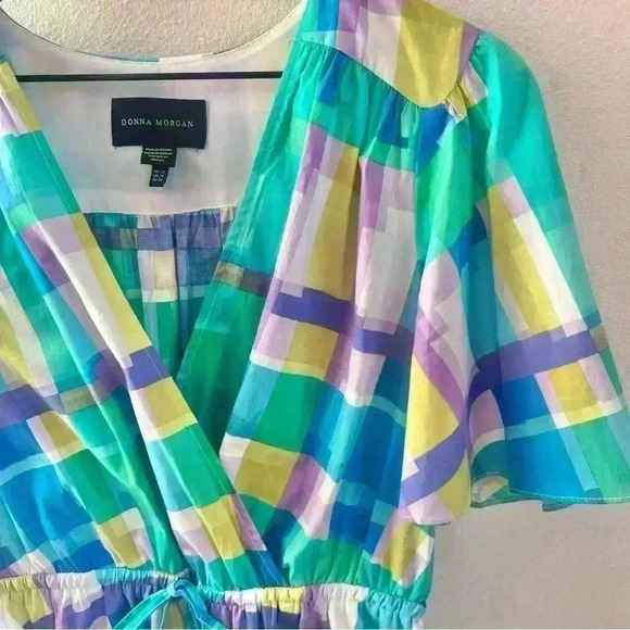 Donna Morgan Women’s Plaid Marina Mini Dress Size Medium - Picture 4 of 15